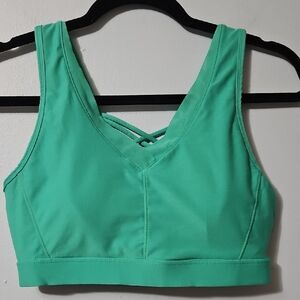 Women's Green Sports Bra With Removable Pads Size M
